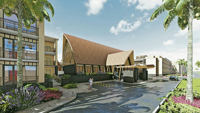COURTESY REEF CAPITAL PARTNERS
                                Artists renderings show some of Reef Capital Partners plans for Coco Palms, including restoring historic structures and building a new 351-room hotel.